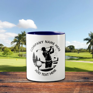Golfspieler Kiefern Name hinzufügen Zweifarbige Tasse
