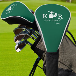 Golfspieler klassisches Monogramm Golfer jägergrün Golf Headcover