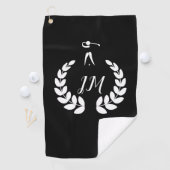 Golfspieler-Klipp-Kunst-personalisiertes Monogramm Golfhandtuch (Insitu)