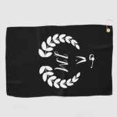 Golfspieler-Klipp-Kunst-personalisiertes Monogramm Golfhandtuch (Horizontal)
