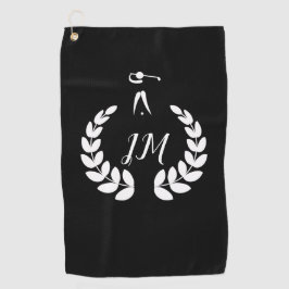 Golfspieler-Klipp-Kunst-personalisiertes Monogramm Golfhandtuch