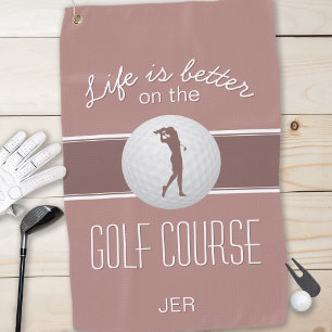 Golfspieler Leben ist besser Besticktes Staubiges Golfhandtuch
