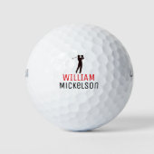 Golfspieler männlicher Name Golfball (Vorderseite)