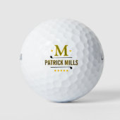 Golfspieler moderner Mann Mark Monogramm Golfball (Vorderseite)