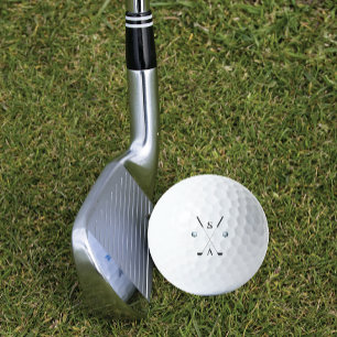 Golfspieler-Monogramm Elegante Schläger Tolle Gesc Golfball