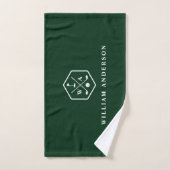 Golfspieler Monogramm & Name Stylisch Minimalistis Handtuch (Handtuch)