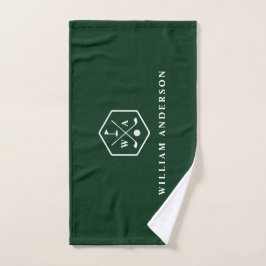 Golfspieler Monogramm & Name Stylisch Minimalistis Handtuch
