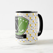Golfspieler-Monogramm Tasse (VorderseiteRechts)