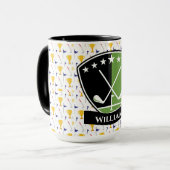 Golfspieler-Monogramm Tasse (Vorderseite Links)