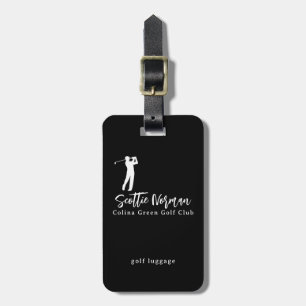 Golfspieler-Name in Schwarzweiß Gepäckanhänger