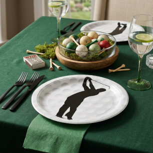 Golfspieler-Papierpartyplatte Pappteller
