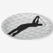 Golfspieler-Papierpartyplatte Pappteller (Schrägansicht)