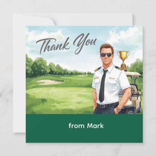 Golfspieler Pilot Luftfahrtindustrie Golfspielen D (Vorderseite)