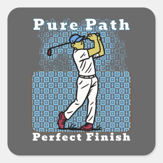 Golfspieler Quadratischer Aufkleber (Vorderseite)
