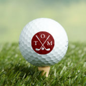 Golfspieler rotes Monogramm drei Buchstaben Spitzn Golfball (Insitu T-Shirt)