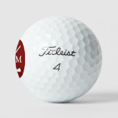 Golfspieler rotes Monogramm drei Buchstaben Spitzn Golfball (Logo)