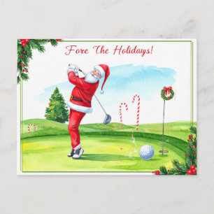 Golfspieler Santa Claus Golfen Weihnachten Urlaub Postkarte