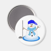 Golfspieler Schneemann Magnet (Vorderseite/Rückseite)