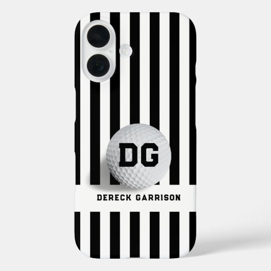 Golfspieler | Schwarze Initialen Case-Mate iPhone Hülle (Rückseite)