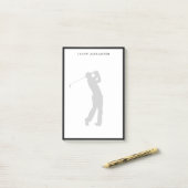 Golfspieler-Silhouette Personalisiert  Post-it Klebezettel (Auf Schreibtisch)