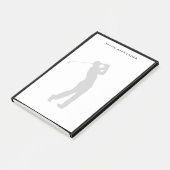 Golfspieler-Silhouette Personalisiert  Post-it Klebezettel (angewinkelt)