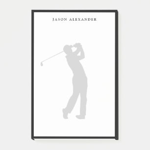 Golfspieler-Silhouette Personalisiert Post-it Klebezettel