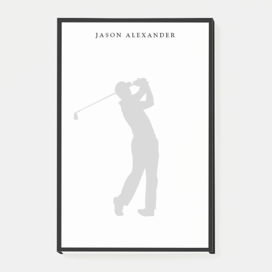 Golfspieler-Silhouette Personalisiert  Post-it Klebezettel (Vorderseite)