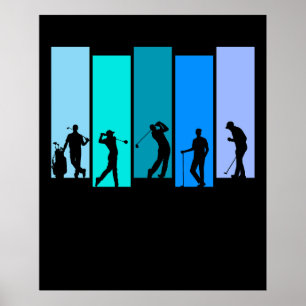 Golfspieler-Silhouette Poster