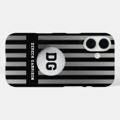 Golfspieler | Silver Initials Case-Mate iPhone Hülle (Rückseite (Horizontal))