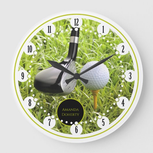 Golfspieler | Sportgeschenke Große Wanduhr (Vorderseite)