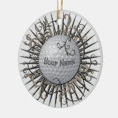 Golfspieler Swirl Keramik Ornament (Links)