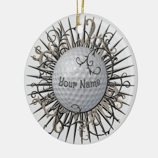 Golfspieler Swirl Keramik Ornament (Links)