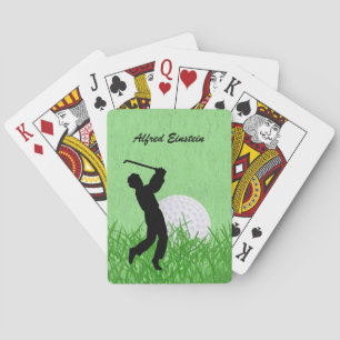 Golfspieler und Ball umgeben von Gras Personalisie Spielkarten