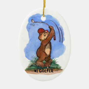 Golfspieler-Verzierung Keramikornament
