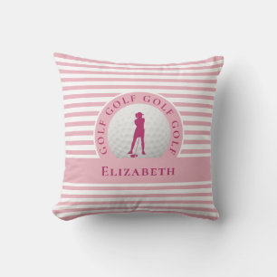 Golfspielerin Benutzerdefiniertes Monogramm Name W Kissen