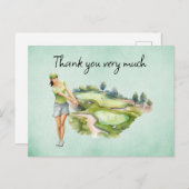 Golfspielerin Postkarte (Vorne/Hinten)
