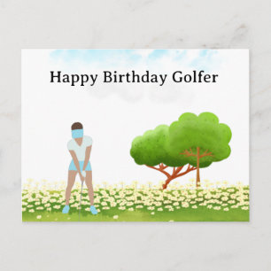 Golfspielerin spielt Golf  Geburtstag-Golfer Karte
