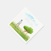 Golfspielerin spielt Golf  Serviette (Ecke)