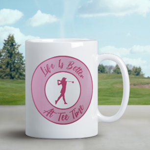 Golfspielerin Tee Time Sports Humor Lustiger Scher Kaffeetasse