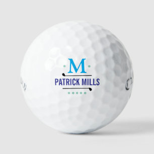 Golfspielern Custom Blue Mit Monogramm Golfball