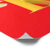Golfsport Design Rot und Gold Großtext Poster (Ecke)