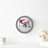Golfsport Golf Cart Ball für Golfer Runde Wanduhr (Zuhause)