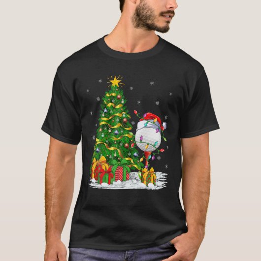 Golfsport Lover Matching Weihnachtsmannmütze Golf  T-Shirt (Vorderseite)