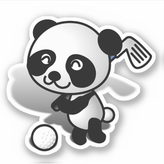 Golfsport Panda Aufkleber (Vorderseite)