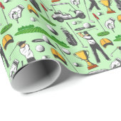 Golfsportsymbole für Männer Grün Geschenkpapier (Rolleneckpunkt)