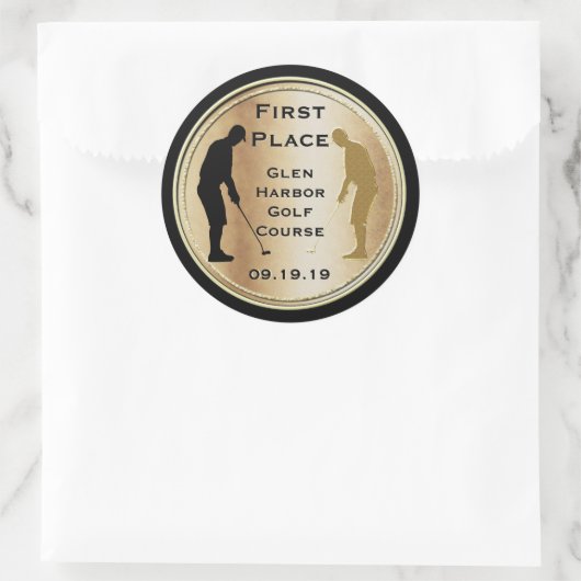 Golfsticker Runder Aufkleber (Tasche)