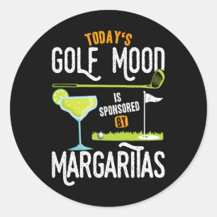 Golfstimmung von heute Golfball mit Margarita Golf Runder Aufkleber