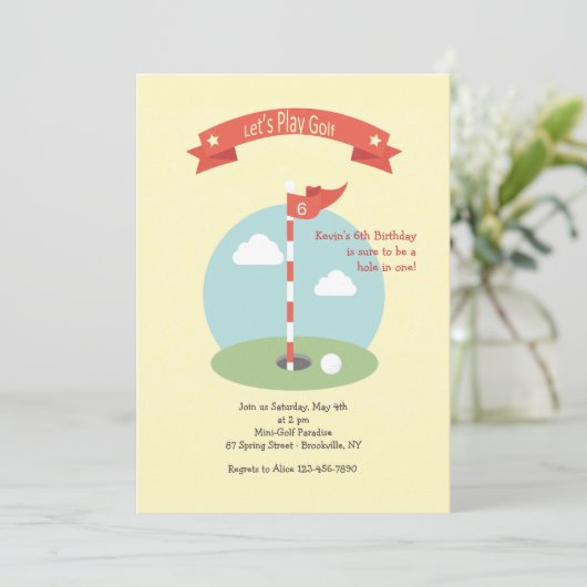 Golftag Einladung (Stehend Vorderseite)