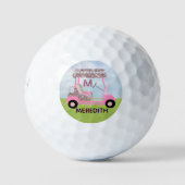Golftal Monogram Rose Gold Diamond Cart Golfball (Vorderseite)