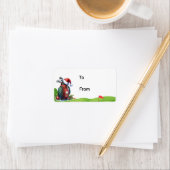 Golftasche mit Weihnachtsmannmütze für Golfer Adressaufkleber (Insitu)